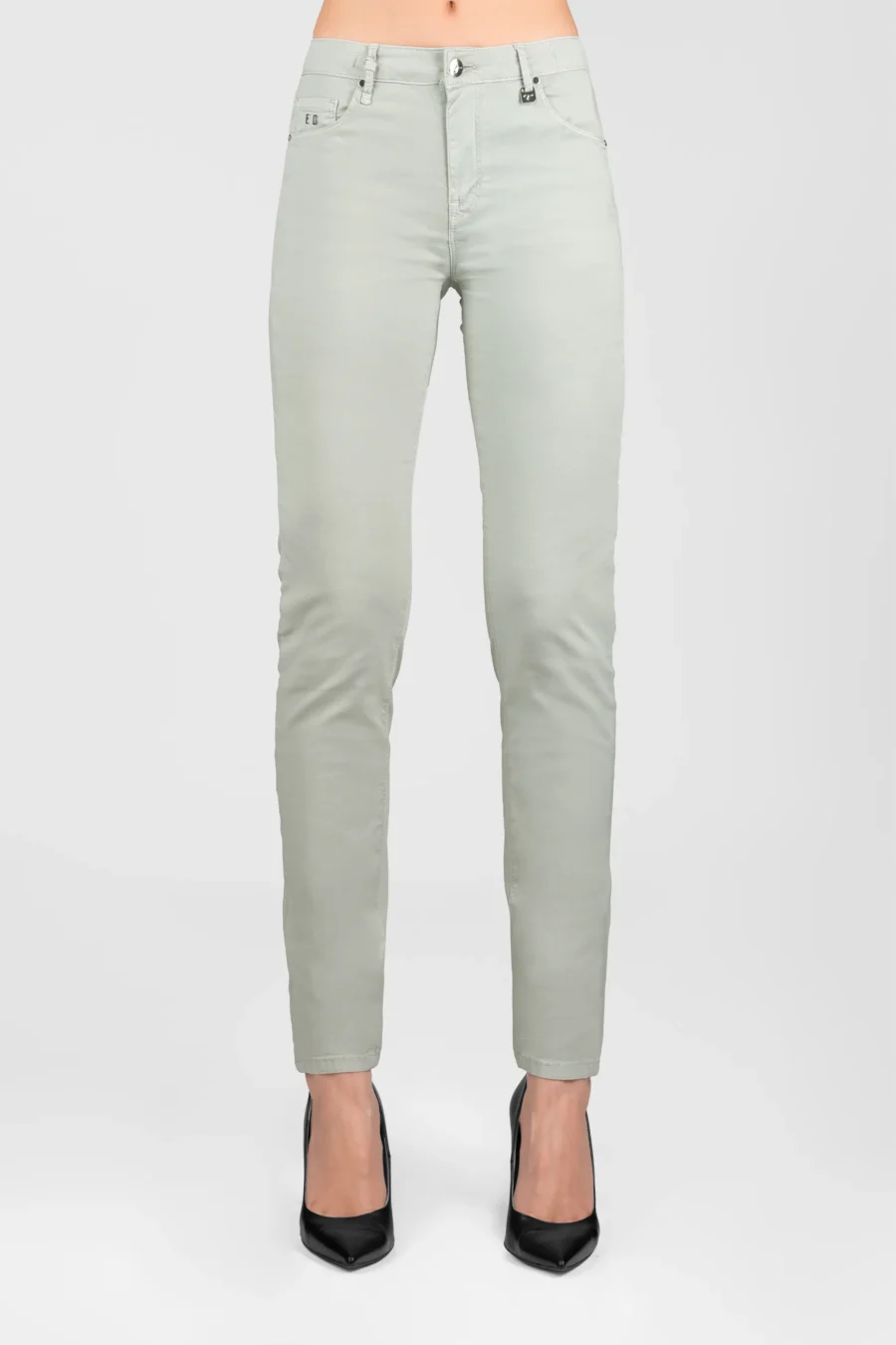 BIANCA SLIM SKINNY PANTS IN GREEN COTTON