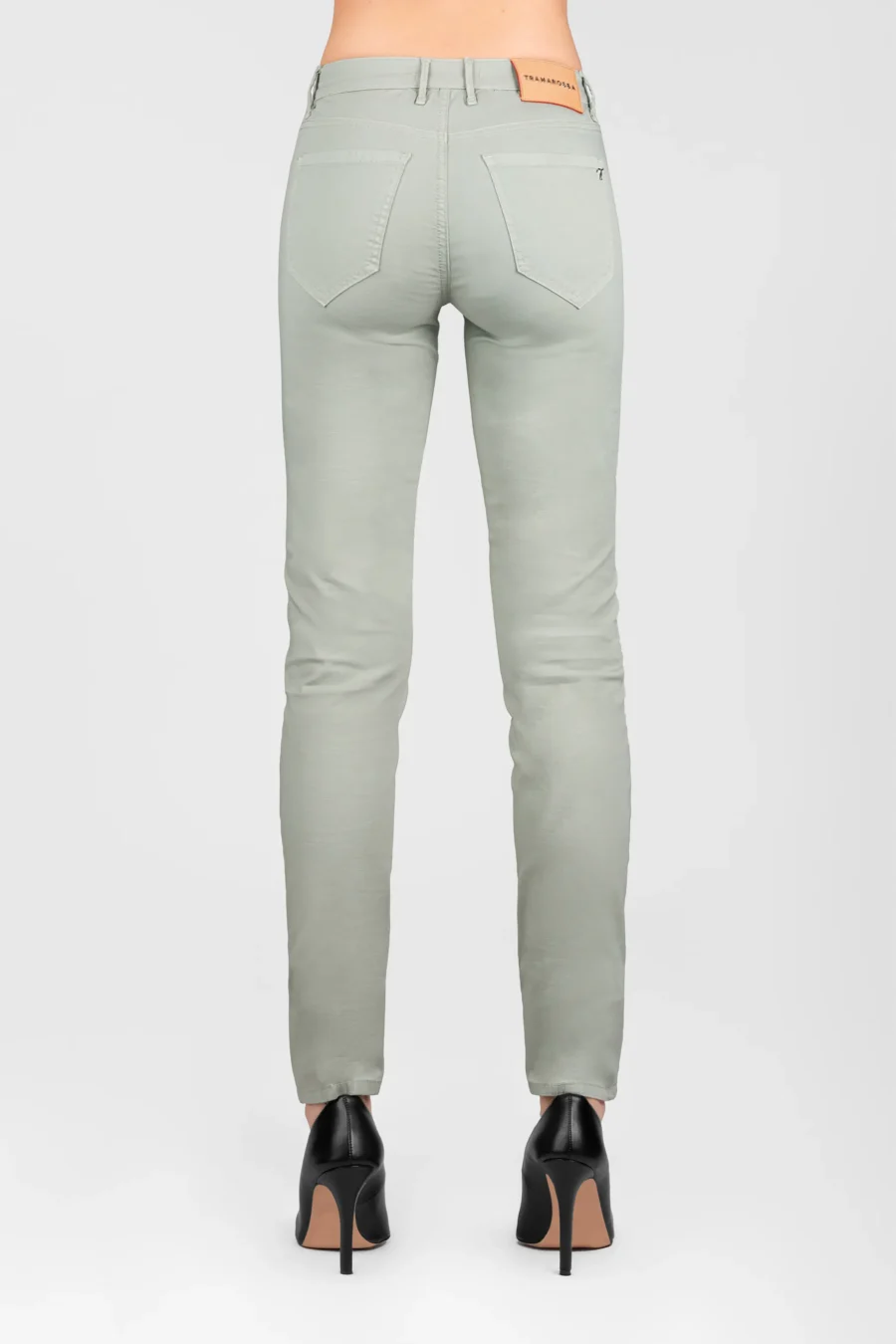BIANCA SLIM SKINNY PANTS IN GREEN COTTON - Image 2