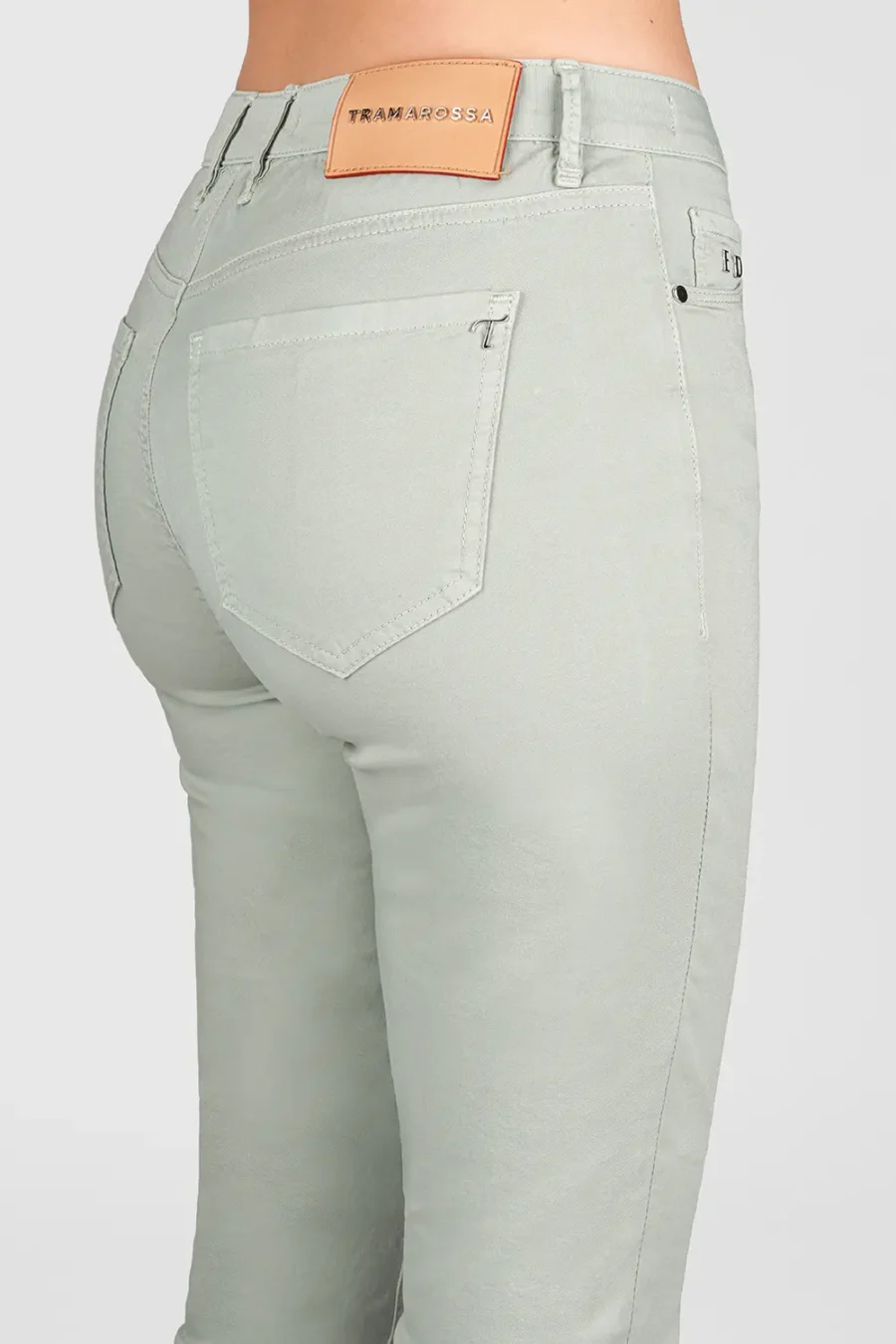 BIANCA SLIM SKINNY PANTS IN GREEN COTTON - Image 3