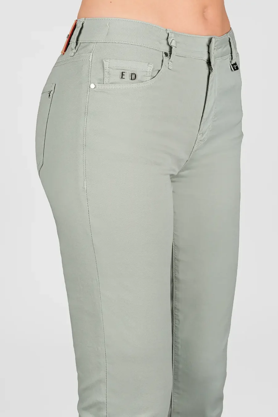 BIANCA SLIM SKINNY PANTS IN GREEN COTTON - Image 4