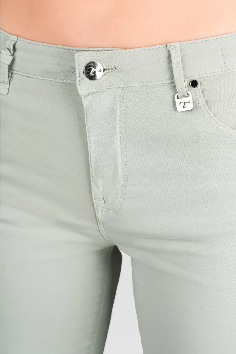 BIANCA SLIM SKINNY PANTS IN GREEN COTTON - Image 5