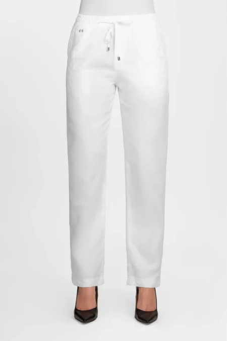 PANTALONE MARY LOOSE IN COTONE SUPER LEGGERO BIANCO