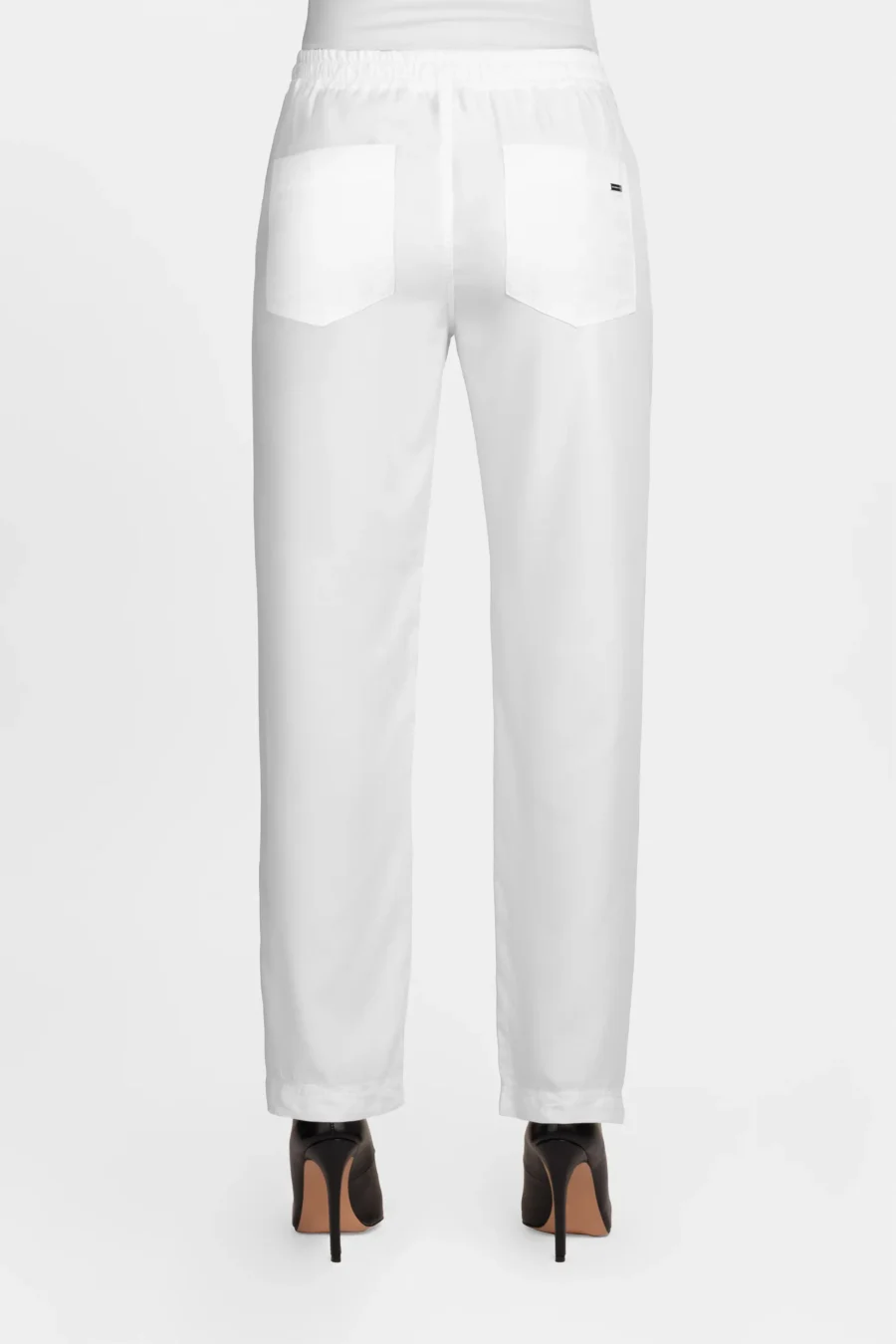 PANTALONE MARY LOOSE IN COTONE SUPER LEGGERO BIANCO - immagine 2