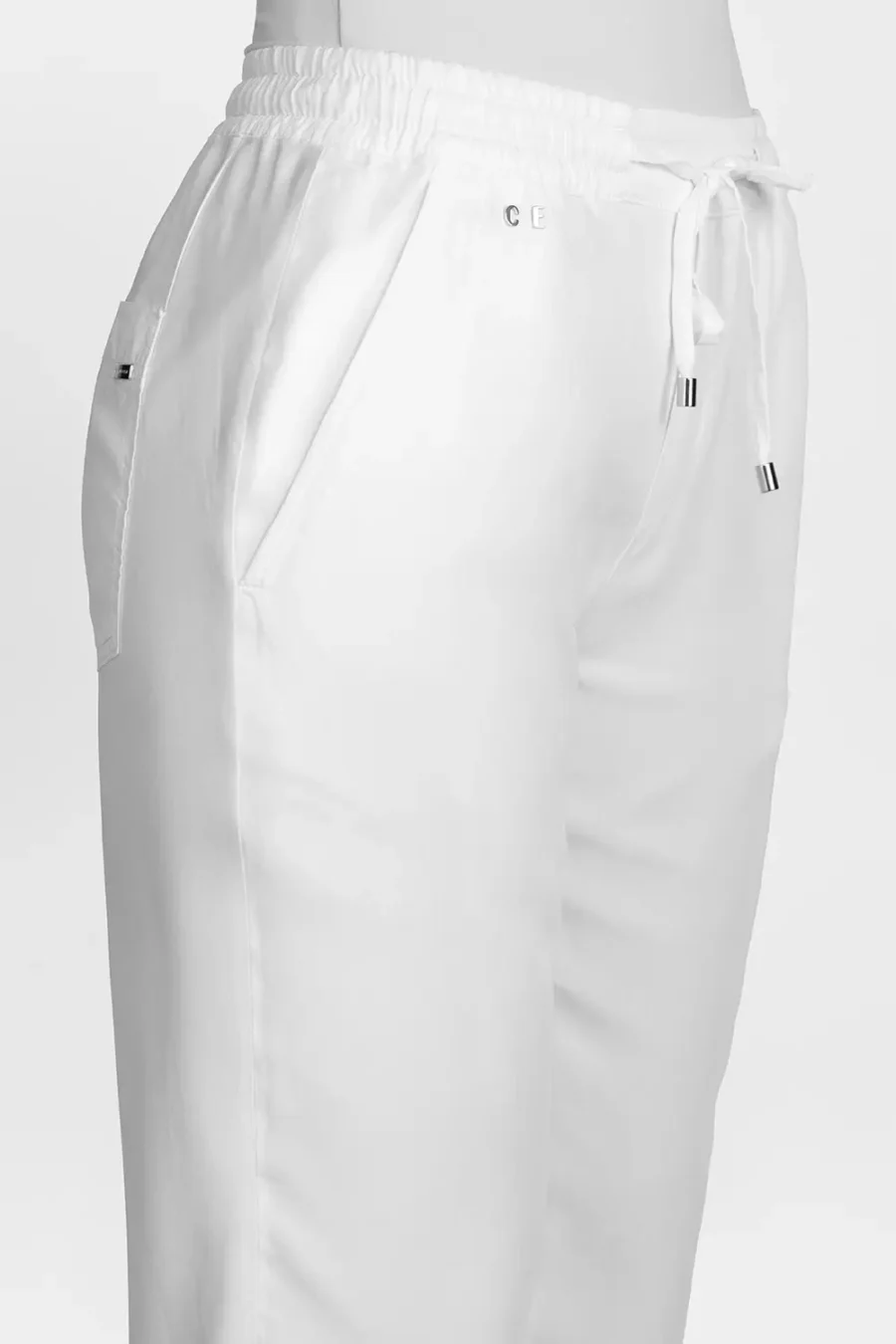 PANTALONE MARY LOOSE IN COTONE SUPER LEGGERO BIANCO - immagine 4