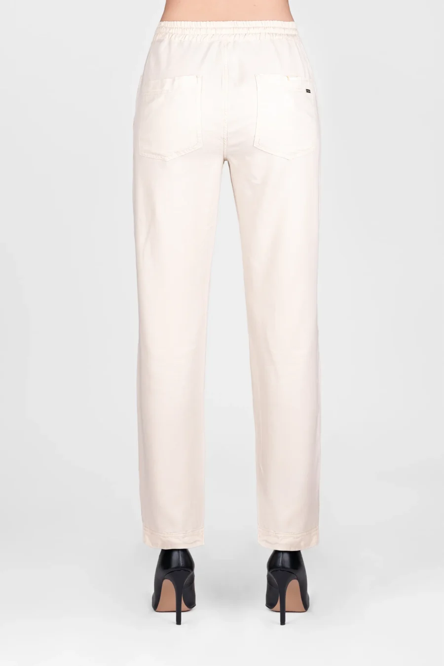MARY LOOSE PANT IN SUPER LIGHTWEIGHT COTTON BEIGE - Image 2