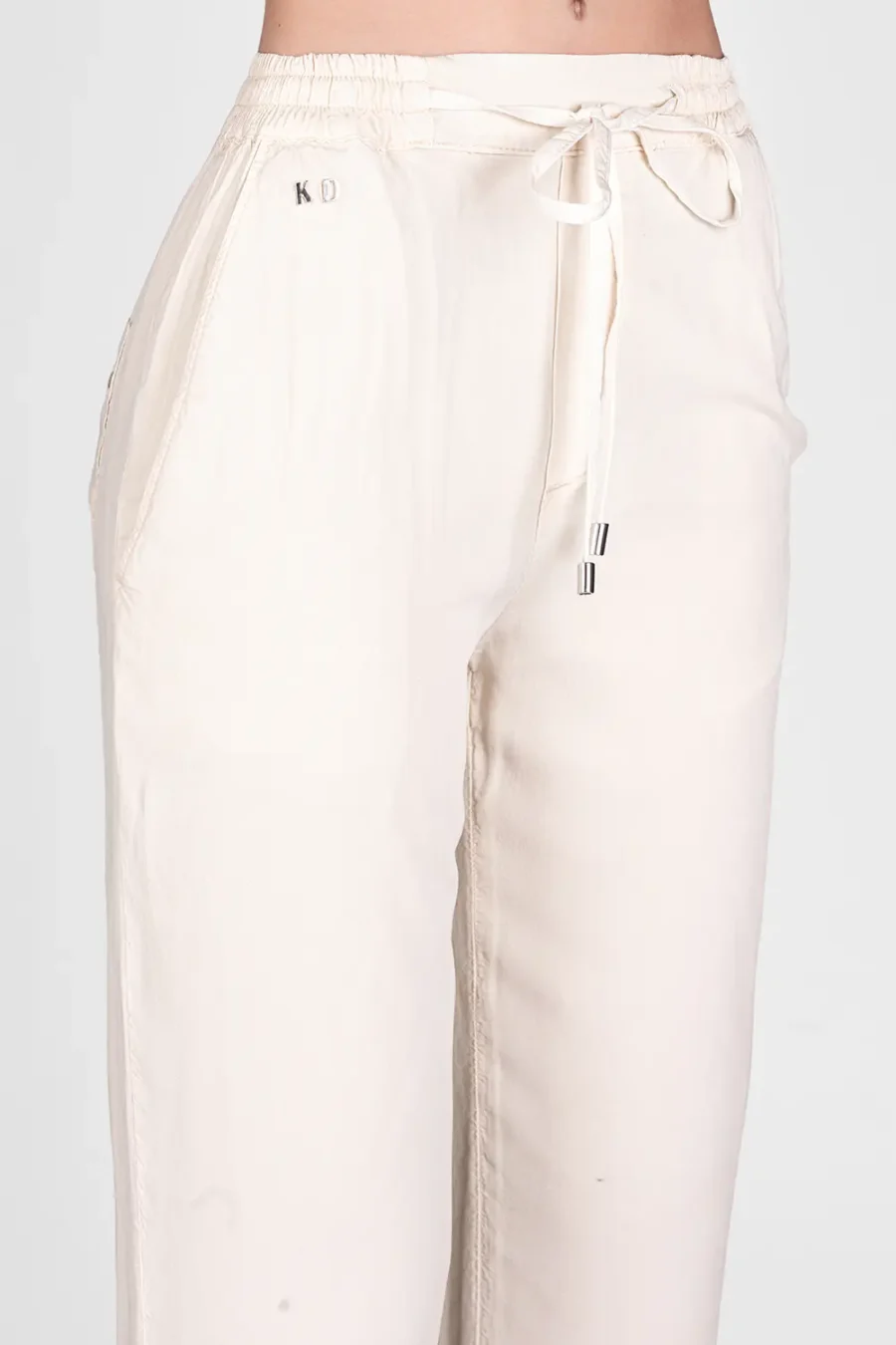 MARY LOOSE PANT IN SUPER LIGHTWEIGHT COTTON BEIGE - Image 4