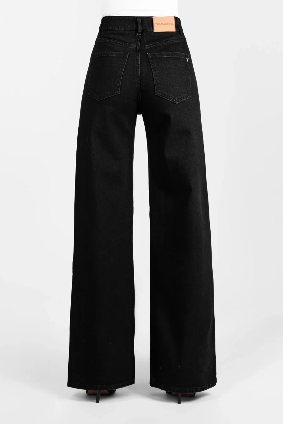 MONICA WIDE LEG BLACK DENIM JEANS - Image 2