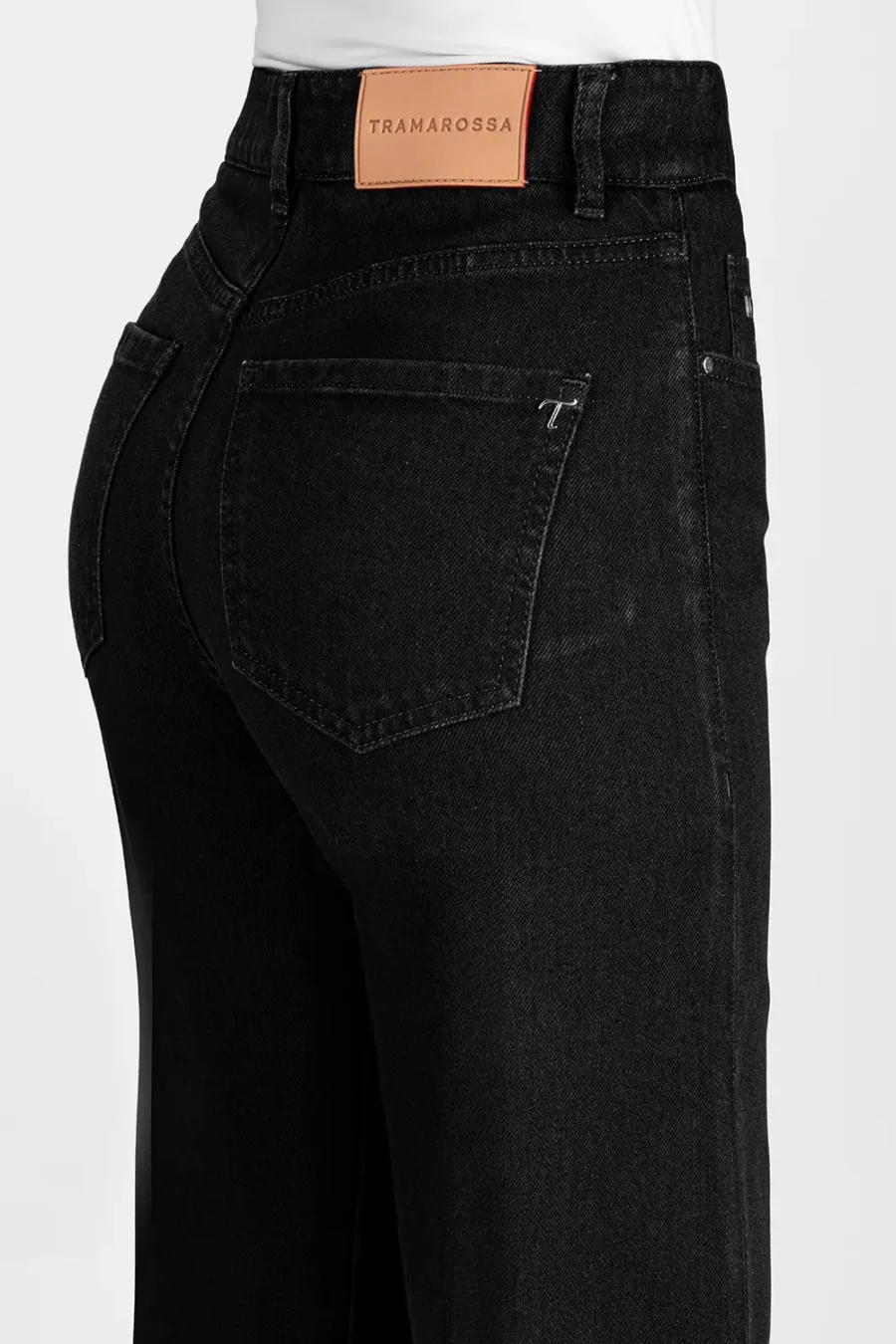 MONICA WIDE LEG BLACK DENIM JEANS - Image 3