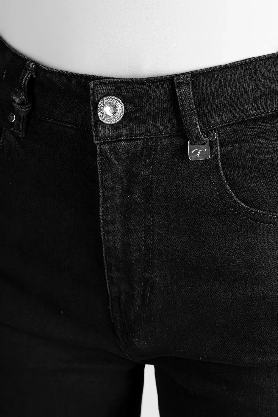 MONICA WIDE LEG BLACK DENIM JEANS - Image 5