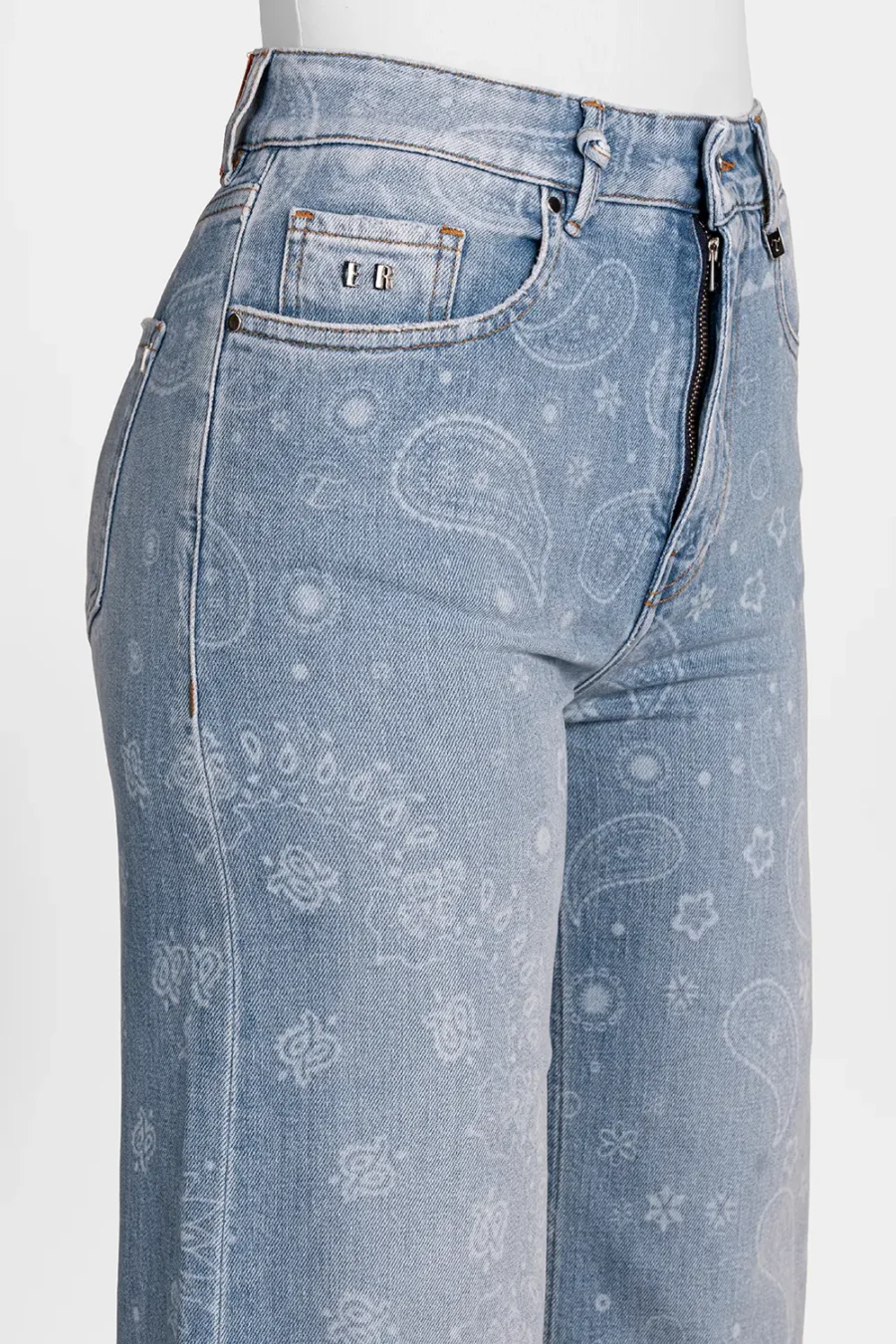 JEANS MONICA WIDE WIDE LEG IN DENIM BLU CHIARO - immagine 4