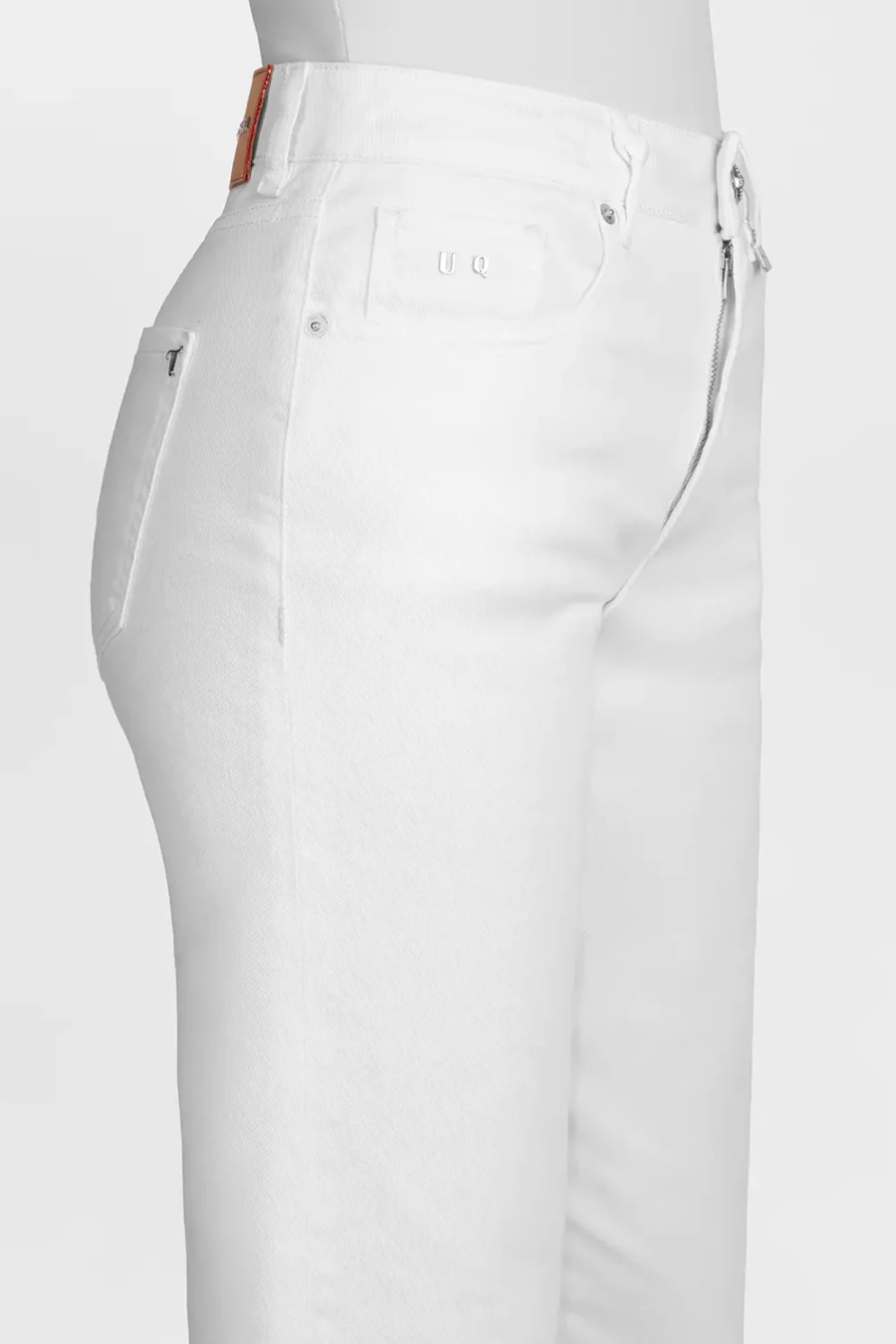 PANTALONE VIOLA WIDE LEG IN BULL DI COTONE BIANCO - immagine 3