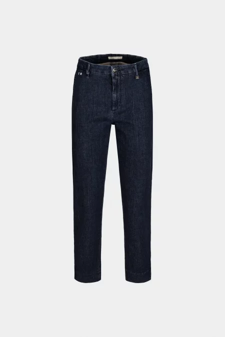 PANTALONE ADELE SLIM IN DENIM BLU SCURO
