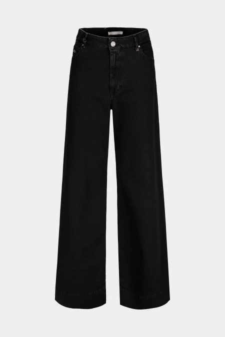 PANTALONE VIOLA WIDE LEG IN DENIM NERO